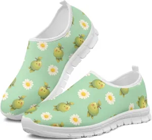 Womens Slip On Sneakers Lightweight Casual Shoes Soft Anti-Slip Tennis Shoes for Gym Travel Size 5.5-11.5 White Sole