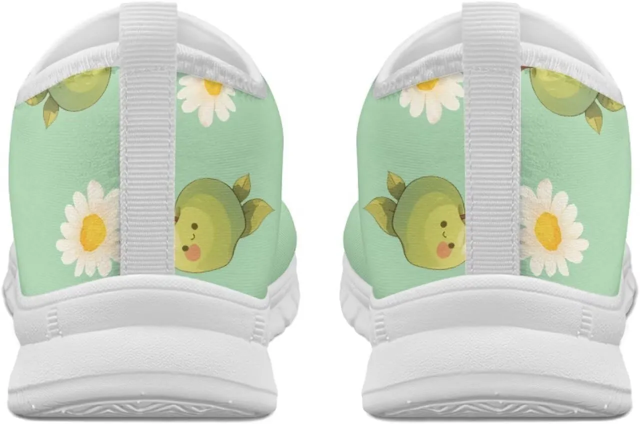 Womens Slip On Sneakers Lightweight Casual Shoes Soft Anti-Slip Tennis Shoes for Gym Travel Size 5.5-11.5 White Sole